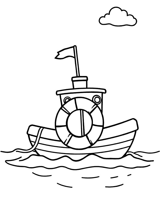 Life boat coloring page